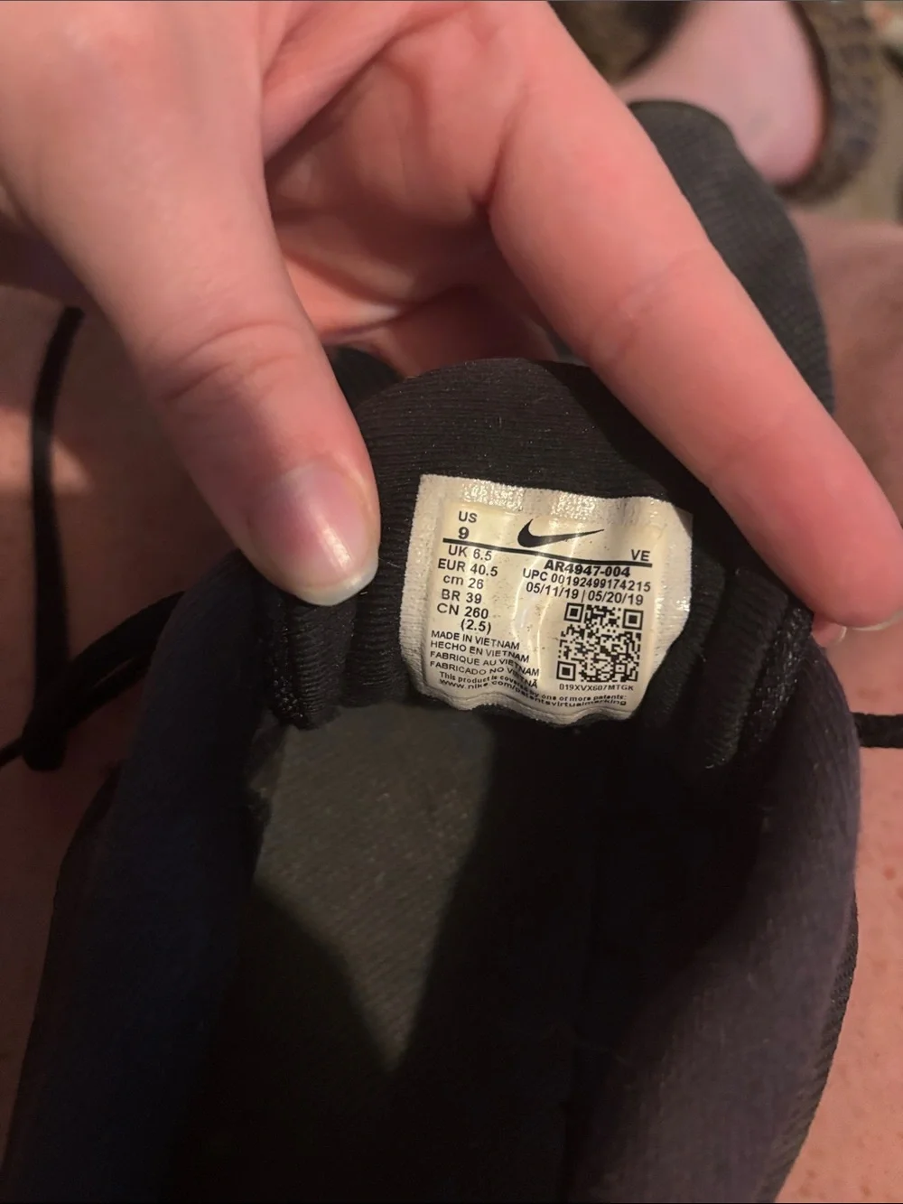 Nike Black Shoes with White Swoosh